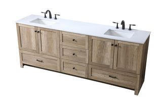 84 Inch Double Bathroom Vanity In Natural Oak