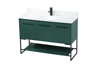 48 inch Single bathroom vanity in green with backsplash