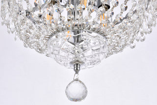 Century 4 light Chrome Flush Mount Clear Royal Cut Crystal