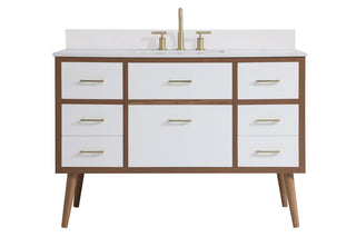 48 inch bathroom Vanity in White with Backsplash