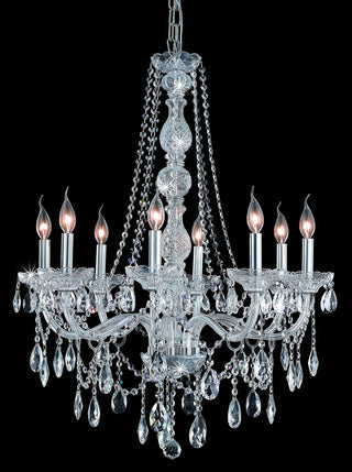 Verona 8 light Chrome Chandelier Clear Royal Cut Crystal