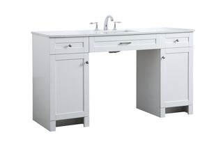 60 Inch ADA Compliant Bathroom Vanity In White