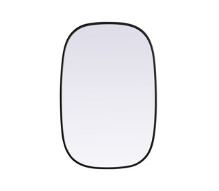 Metal Frame Oval Mirror 24x36 Inch in Black