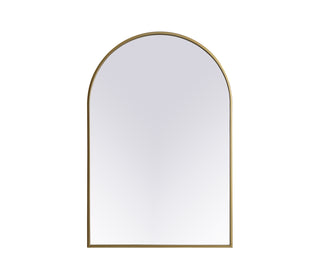 Metal Frame Arch Mirror 24x36 Inch in Brass