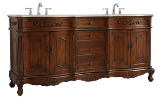 72 inch Double Bathroom Vanity in Teak