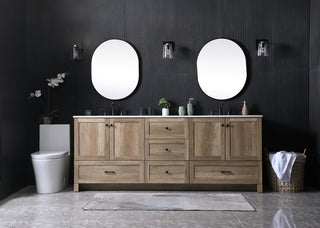 84 Inch Double Bathroom Vanity In Natural Oak