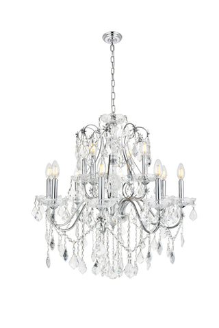 St. Francis 12 light Chrome Chandelier Clear Royal Cut Crystal