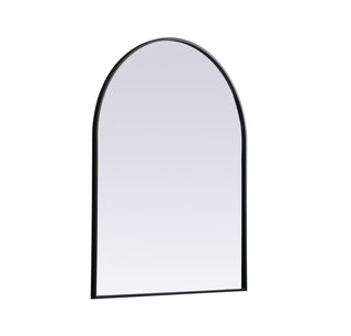 Metal Frame Arch Mirror 33x42 Inch in Black