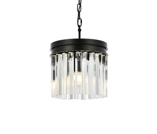 Sydney 3 light Matte Black Pendant Clear Royal Cut Crystal