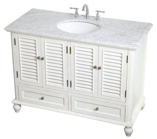 48 inch Single Bathroom Vanity in Antique White