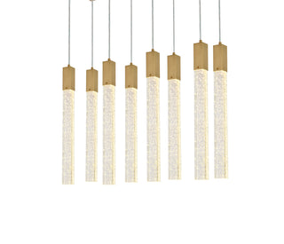 Weston 8 lights pendant in satin gold