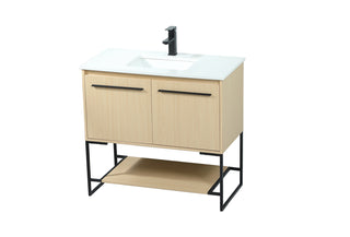 36 inch Single bathroom vanity in maple