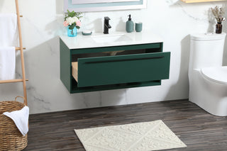 40 inch Single bathroom vanity in green