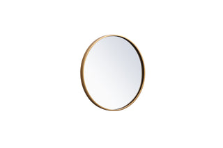 Metal frame round mirror 18 inch in Brass