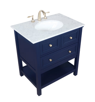 30 inch Single bathroom vanity in Blue