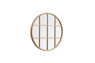 Metal windowpane mirror 28 inch x 28 inch in Brass