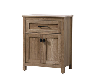 24 Inch Wide Bathroom Storage Freestanding Cabinet In Natural Oak