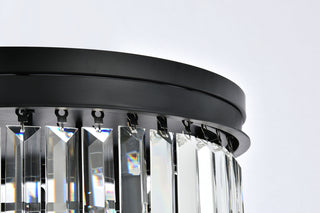 Sydney 9 light Matte Black Flush Mount Clear Royal Cut Crystal