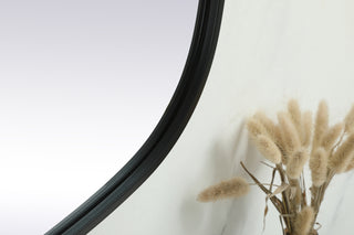 Metal Frame Oval Mirror 24x60 Inch in Black