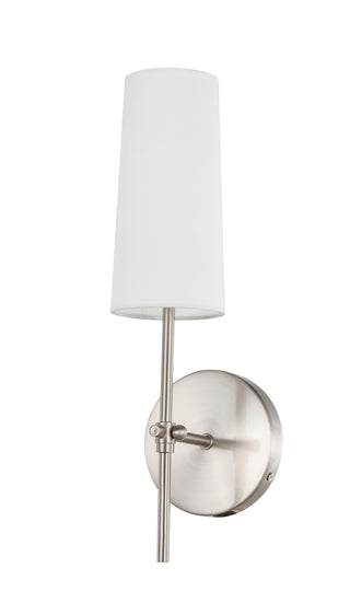 Mel 1 light Burnished Nickel and White shade wall sconce