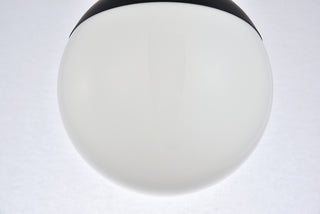 Eclipse 1 Light Black Flush Mount With Frosted White Glass