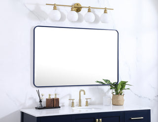 Soft corner metal rectangular mirror 30x48 inch in Blue