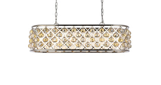 Madison 6 light polished Nickel Chandelier Golden Teak (Smoky) Royal Cut Crystal