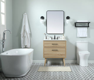 30 inch Single bathroom vanity in mango wood with backsplash