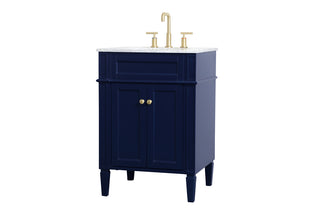 24 inch Single bathroom vanity in blue