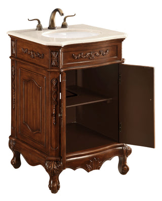 24 In. Single Bathroom Vanity Set In Brown