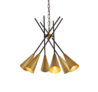 Casen 32 inch pendant in black and brass