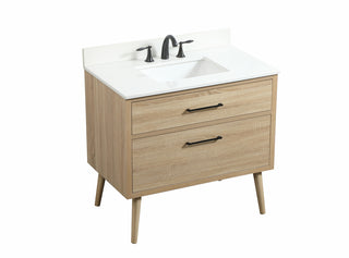 36 inch Single bathroom vanity in mango wood with backsplash