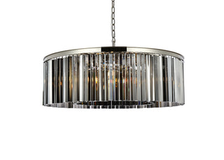 Sydney 10 light polished nickel Chandelier Silver Shade (Grey) Royal Cut Crystal