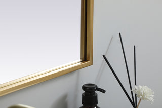 Metal Frame Arch Mirror 22x36 Inch in Brass