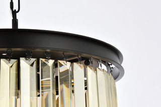 Sydney 6 light Matte Black Flush Mount Golden Teak (Smoky) Royal Cut Crystal