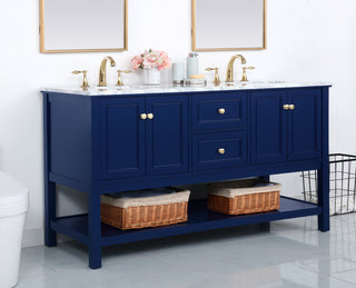 60 inch Single bathroom vanity in Blue