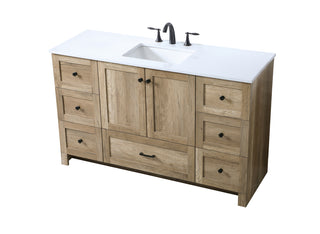 54 Inch SIngle Bathroom Vanity In Natural Oak