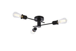 Xavier 3 lights flush mount in black