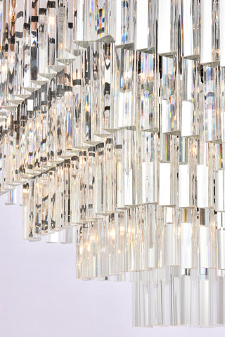 Sydney 34 inch square crystal chandelier in matte black