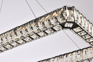 Monroe 42 inch LED double rectangle pendant in black