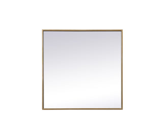 Metal Frame Square Mirror 24 inch in Brass