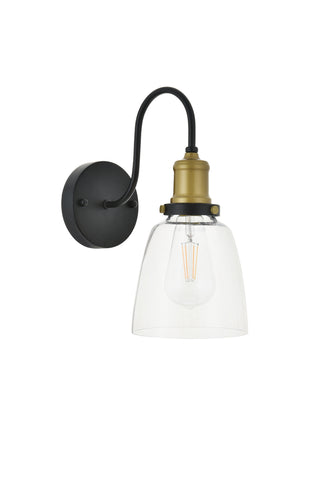 Felicity 1 light brass and black Wall Sconce