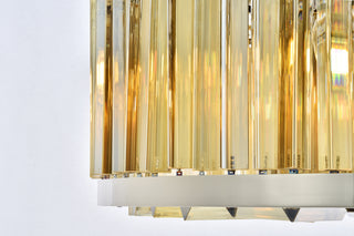 Chelsea 8 light polished nickel Chandelier Golden Teak (Smoky) Royal Cut Crystal