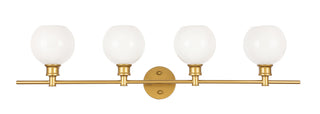 Collier 4 light Brass and Frosted white glass Wall sconce