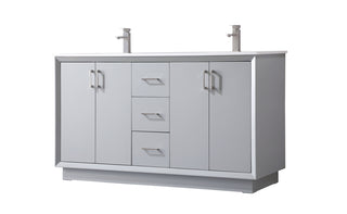 60 Inch Double Bathroom Vanity In Grey