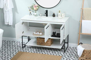 48 inch Single bathroom vanity in white