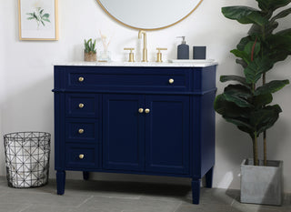 40 inch Single bathroom vanity in blue