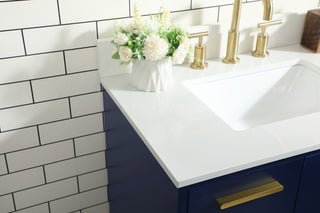 30 inch bathroom vanity in Blue with backsplash