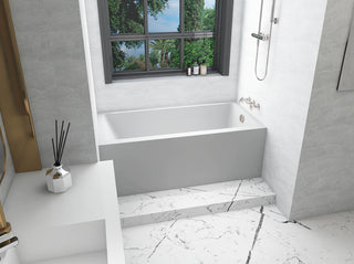 Alcove soaking bathtub 30x60 inch right drain in glossy white