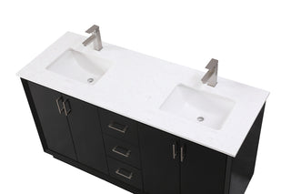 60 Inch Double Bathroom Vanity In Black